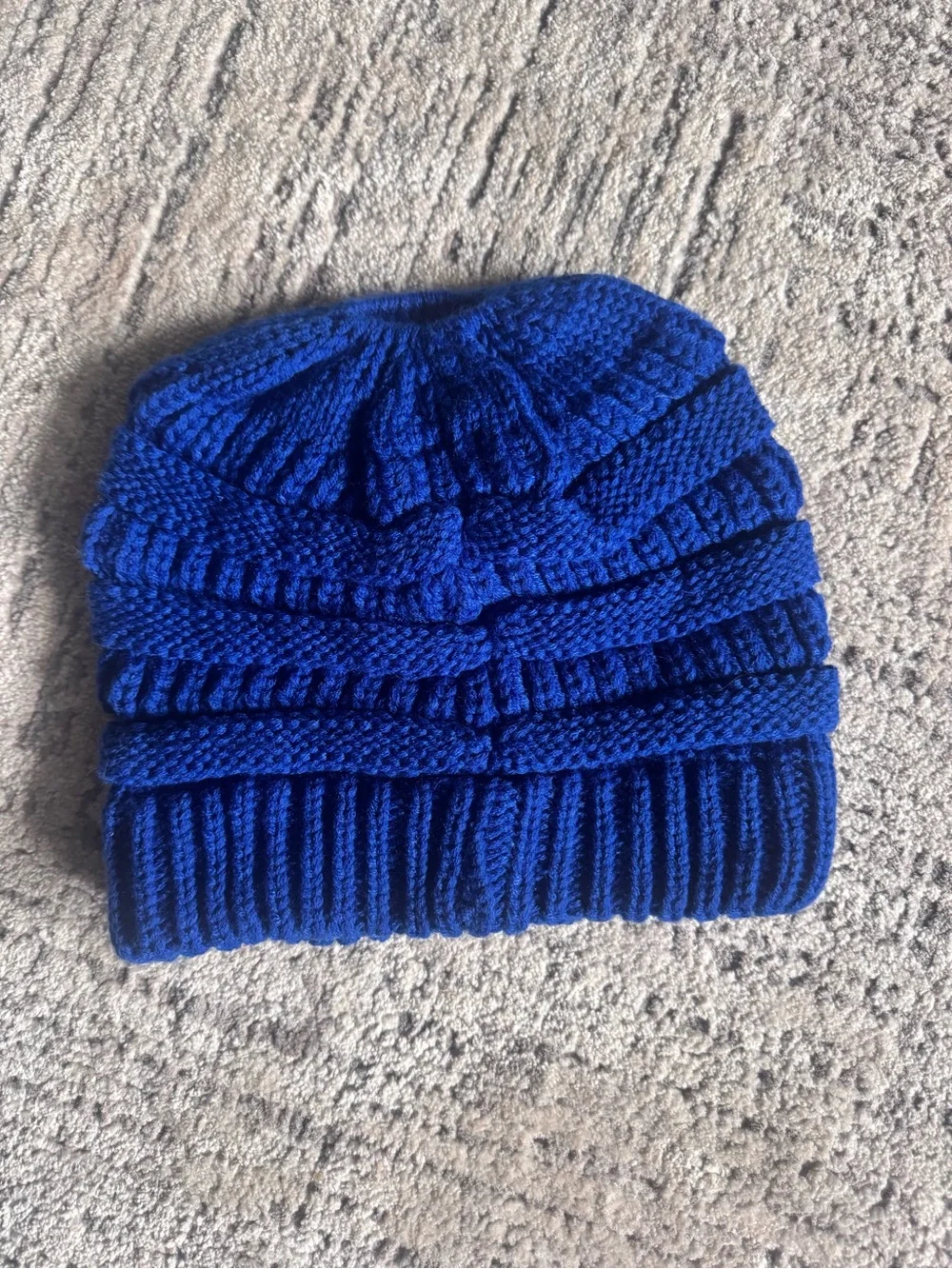 C.C Cobalt Ribbed Knit Beanie - Deep Blue